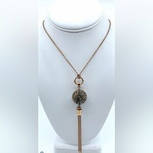 Henri Bendel Rose Gold Tassel Necklace